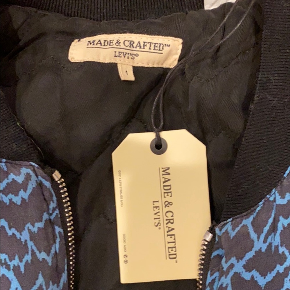 RARE* Silk Levis Made & Crafted Silk Bomber Jacket. Tags have been removed. - Picture 2 of 3